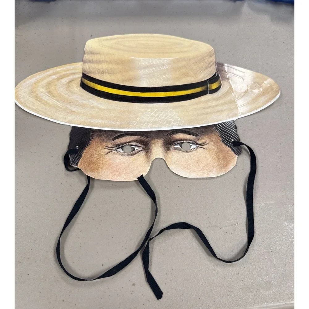 Vintage Paper Masters ROARING TWENTIES Boater Mask made in‎ ENGLAND